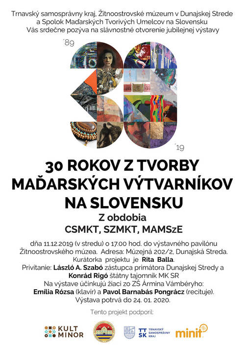 Plagát 30 rokov z tvorby maďarských výtvarníkov na Slovensku