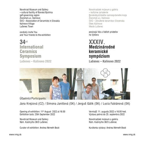 Plagát 34. Medzinárodné keramické sympózium Lučenec - Kalinovo 2022