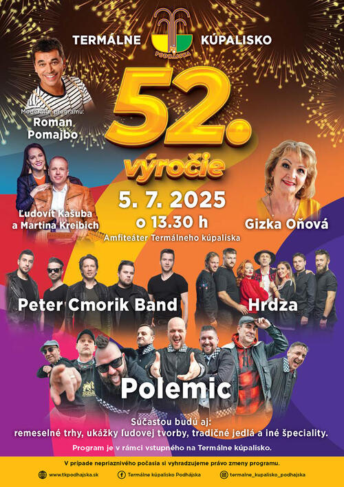 Plagát 52. výročie vzniku Termálneho kúpaliska Podhájska