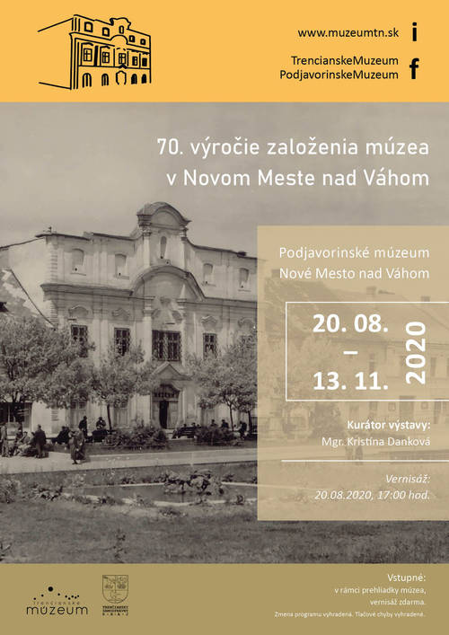 Plagát 70. výročie založenia múzea v Novom Meste nad Váhom