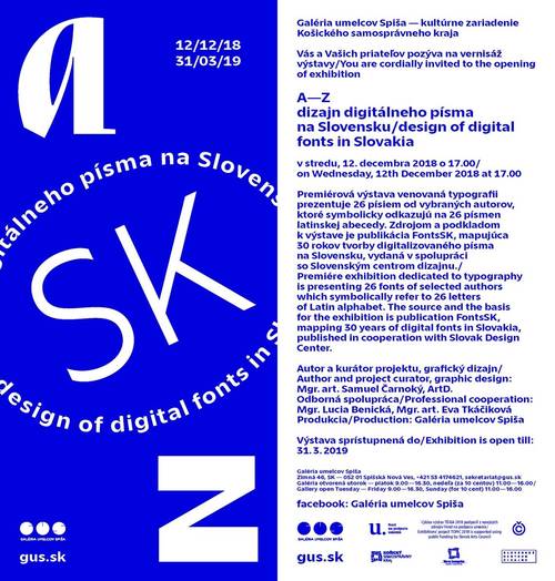 Plagát A-Z dizajn digitálneho písma na Slovensku
