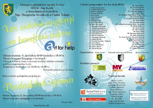 Plagát Art for help 2018 predaukčná výstava
