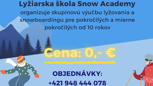Plagát Bezplatná skupinová výučba lyžovania a snowboardingu