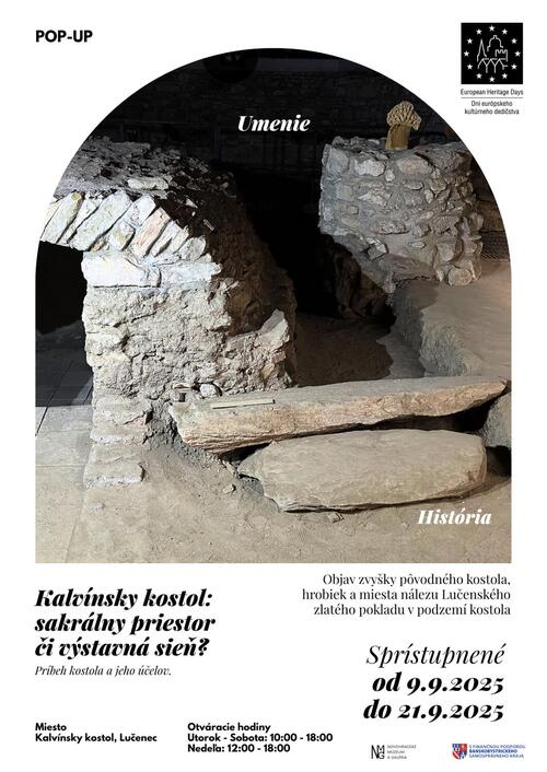 Plagát DEKD 2025 s NMG: Kalvínsky kostol- sakrálny priestor či výstavná sieň?