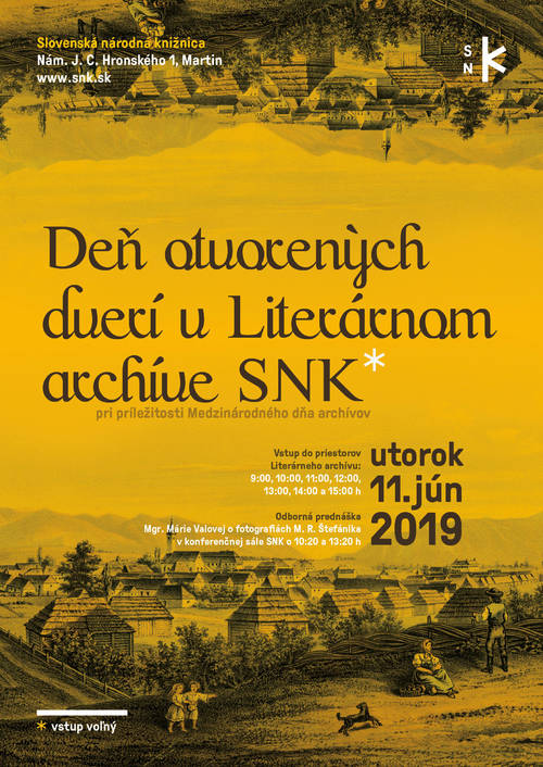 Plagát Deň otvorených dverí v Literárnom archíve SNK