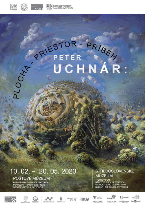 Plagát Derniéra výstavy Peter Uchnár:plocha-priestor-príbeh