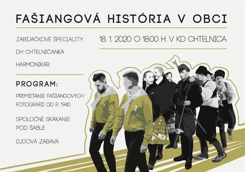 Plagát Fašiangová história v obci Chtelnica