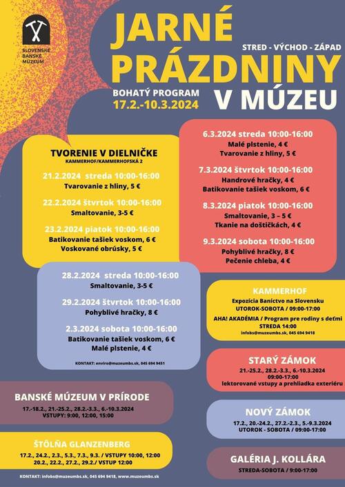 Plagát Jarné prázdniny v múzeu 2024