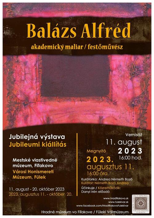 Plagát Jubilejná výstava Alfréda Balázsa