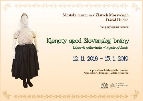 Plagát Klenoty spod Slovenskej brány. Ľudové odievanie v Kozárovciach.