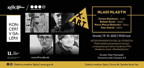 Plagát Koncert v galérii/X-ART: Mladí mladým II.