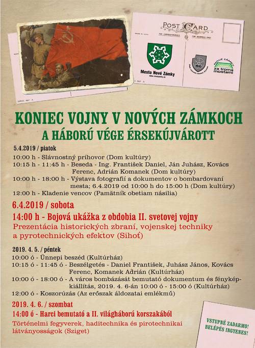 Plagát Koniec vojny v Nových Zámkoch