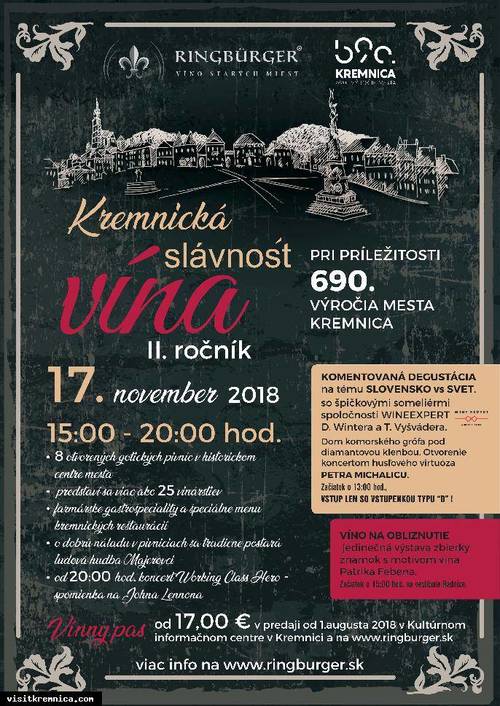 Plagát Kremnická slávnosť vína 2018