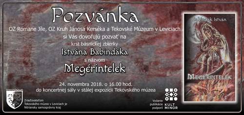 Plagát Krst knihy Istvána Babindáka