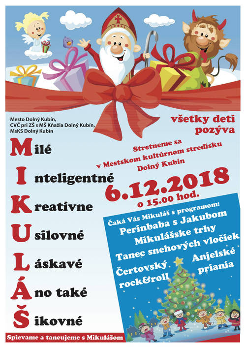 Plagát Mikuláš Dolný Kubín 2018