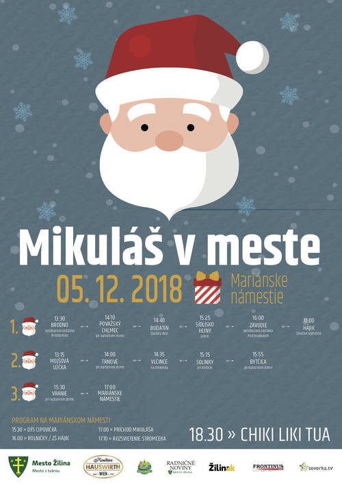 Plagát Mikuláš v meste Žilina 2018