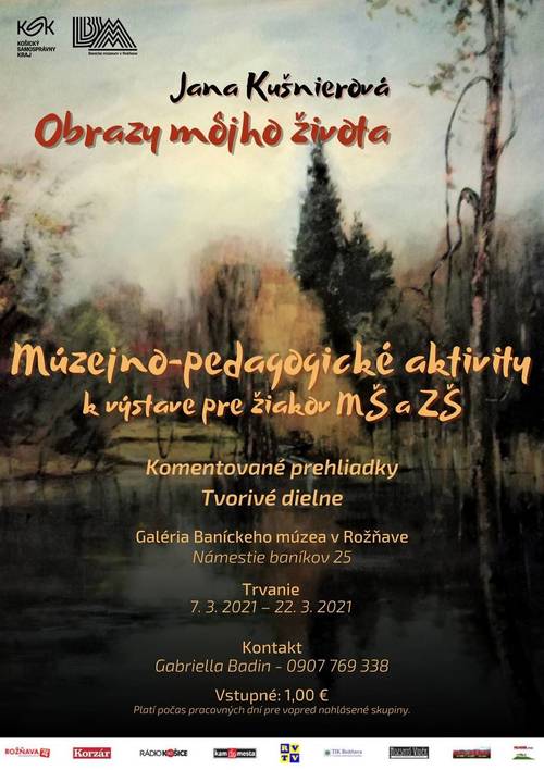 Plagát Múzejno-pedagogické aktivity k výstave Jany Kušnierovej – Obrazy môjho života