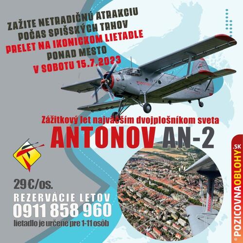 Plagát Netradičný vyhliadkový let v dvojplošníku Antonov