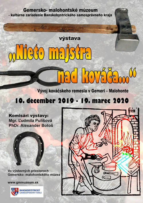 Plagát Nieto majstra nad kováča... Vývoj kováčskeho remesla v Gemeri – Malohonte.