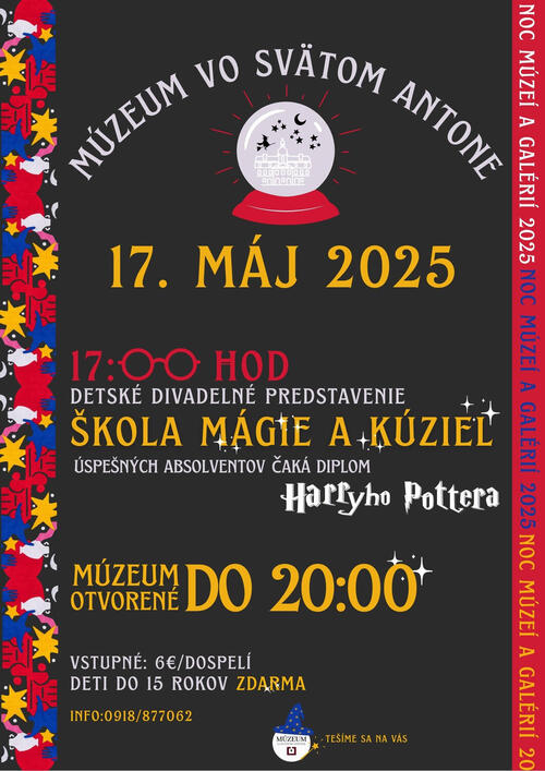 Plagát Noc múzeí a galérií -Škola mágie a kúziel