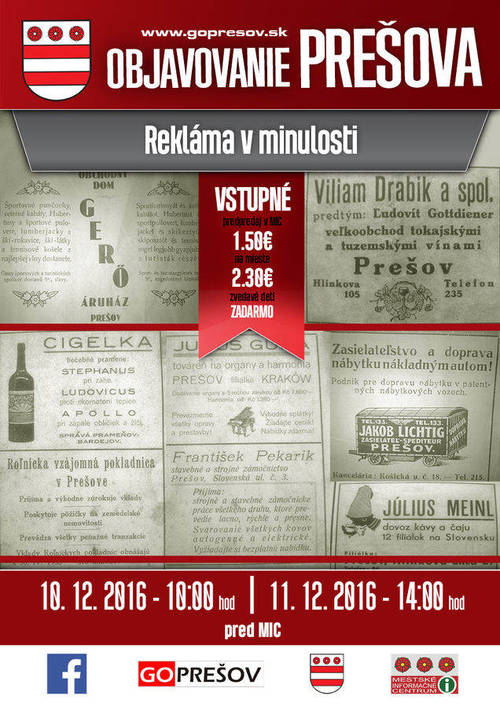 Plagát Objavovanie Prešova - Reklama v minulosti