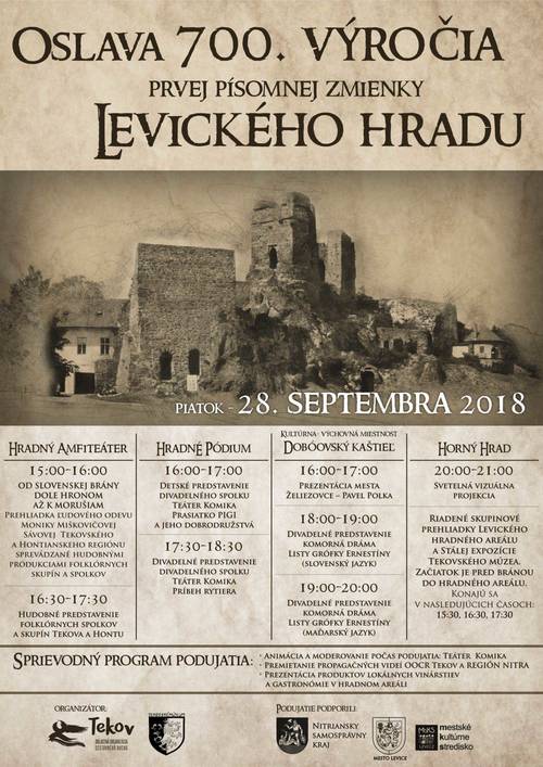 Plagát Oslava 700.výročia prvej písomnej správy o Levickom hrade