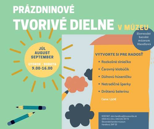 Plagát Prázdninové tvorivé dielne v múzeu