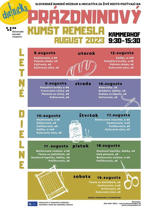 Plagát Prázdninový KUMŠT REMESLA, august 2023