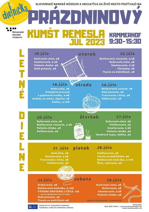 Plagát Prázdninový KUMŠT REMESLA júl 2023
