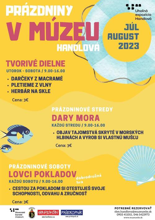 Plagát Prázdniny v múzeu Handlová