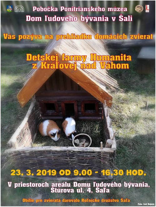 Plagát Prehliadka domácich zvierat Detskej farmy Humanita