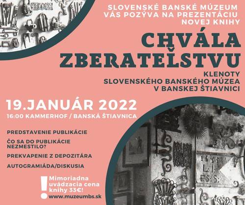 Plagát Prezentácia novej publikácie SBM - Chvála zberateľstvu