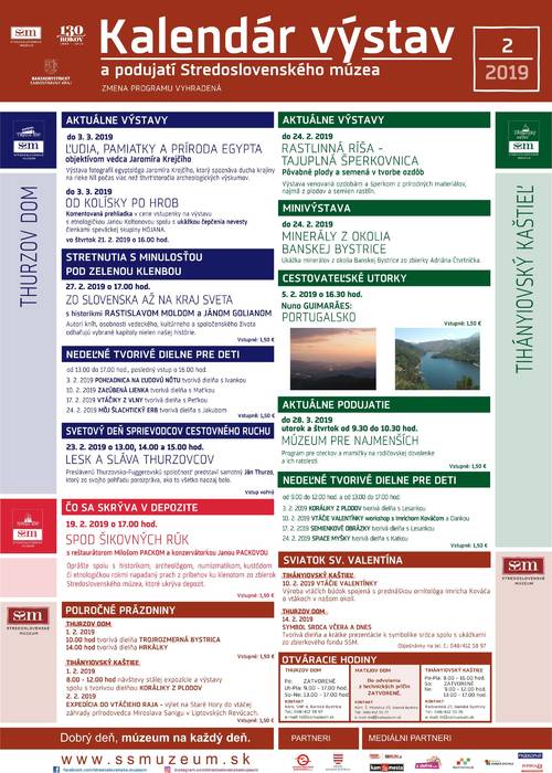 Plagát Program Stredoslovenského múzea, február 2019