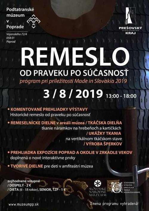 Plagát Remeslo od praveku po súčasnosť