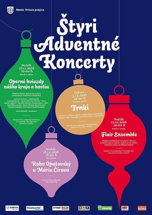 Plagát Štyri adventné koncerty v Trnave