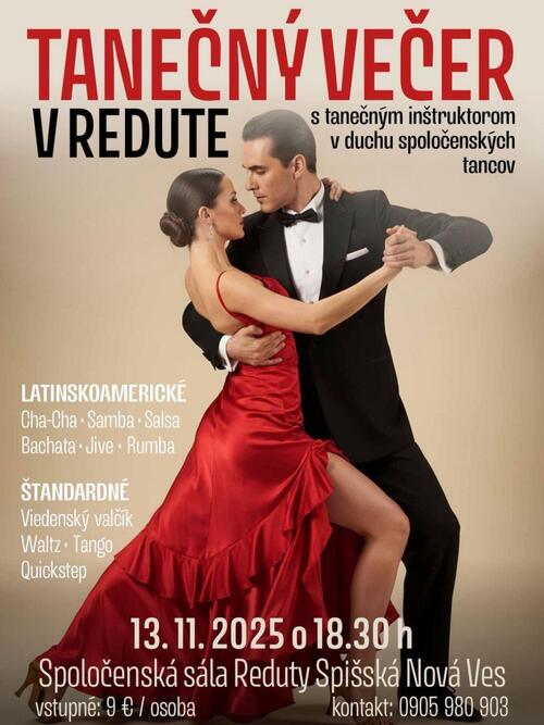 Plagát Tanečný večer s inštruktorom