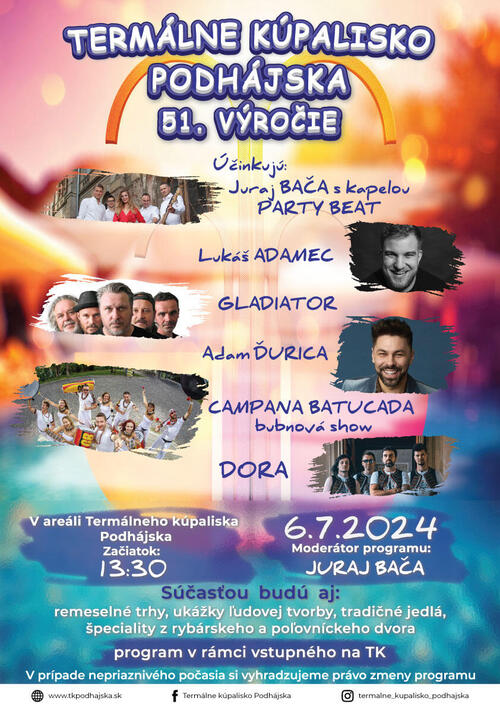 Plagát Termálne kúpalisko Podhájska 51. výročie