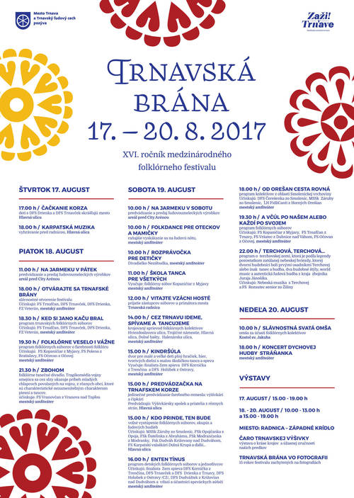 Plagát Trnavská brána- medzinárodný folklórny festival