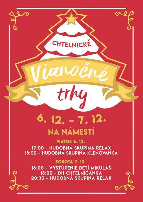 Plagát Vianočné trhy v Chtelnici 2019