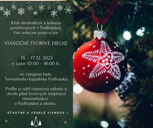 Plagát Vianočné tvorivé dielne