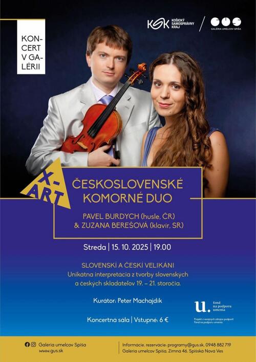 Plagát X-ART / Koncert v galérii: Československé komorné duo